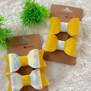 Handmade faux leather belle inspired bows